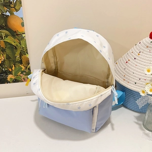 Sac à dos d'école bleu et blanc à motif d'étoiles, léger avec une grande capacité