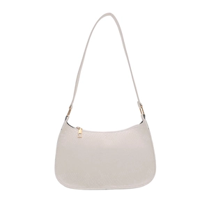 Chic off-white hobo bag with snakeskin texture and gold hardware for daily wear