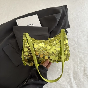 Borsa Sottoascellare Con Paillettes Luccicanti Moda Hobo Borsa A Spalla Per Donne Stile Y2K Festa Chiusura A Cerniera