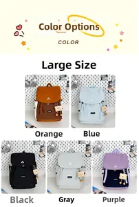 Detailed set of large outdoor backpacks in orange, blue, black, grey, and purple colors