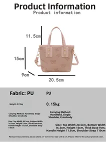 Rosa PU-Eimertasche mit Schmetterlingsprägung und Maßen für vielseitiges Styling