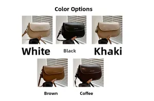 Close-up of five stylish colors for the minimalist faux leather crossbody square bag