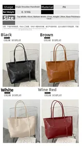 Detailed size chart and multi-color display of crocodile pattern PU leather tote bag