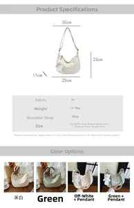 Detailed size specifications for a stylish PU leather crossbody bag with 0.18kg weight