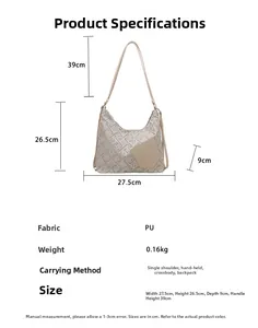 Tabella dimensionale 27,5x26,5x9cm per borsa shopper con stampa geometrica vintage