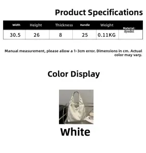 Size guide for floral canvas tote bag with precise measurements and product specifications