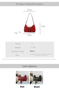 Detailed dimension chart and color display of retro Maillard style faux leather hobo bag