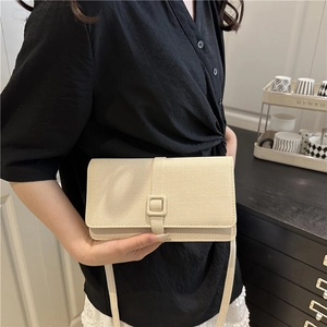 Women Fashion PU Leather Shoulder Bag Minimalist Small Square Crossbody Bag With Flap Magnetic Buckle Daily Stylish Satchel
