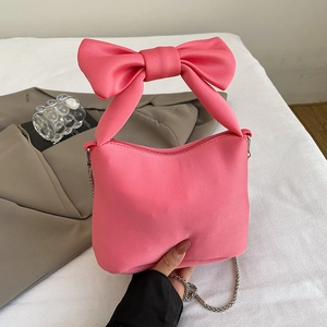 Crossbody Bag Handbag Large Bowknot Handle Trendy Nylon Fabric Metal Chain Sweet Niche Street Style Women