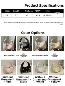 Detailed size chart and multi-color selection for this PU leather crossbody handbag