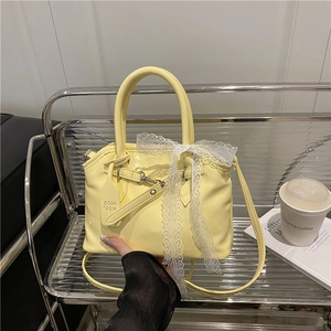 Sac Bandoulière Femme en Cuir PU Avec Nœud en Dentelle Élégant Sac à Main Sac Épaule pour Quotidien Voyage Femme