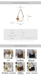Detailed size chart and multi-color options for the minimalist PU tote bag with drawstring