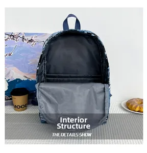 Detail view of the backpack's internal structure with padded laptop compartment