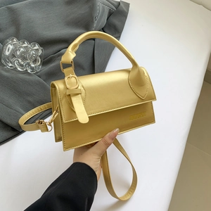 Retro mustard yellow crossbody square bag with top handle and adjustable shoulder strap