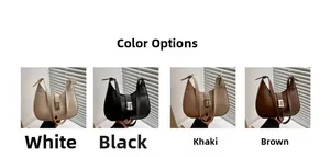 Selection of four chic crescent underarm bags in white, black, khaki, and brown shades