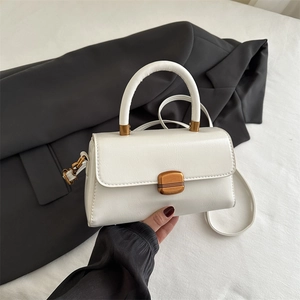 Vintage PU Leather Crossbody Bag Women Fashion Small Square Handbag With Top Handle And Adjustable Strap Metal Buckle