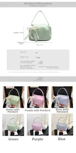 Detailed size chart and dimensions of the PU leather crossbody bag showing 20x12x10cm specs