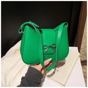 Sac À Épaule Sous L'aisselle Pour Femmes En Similicuir PU Forme Demi-Lune Avec Boucle Nœud Papillon Métallique Chic