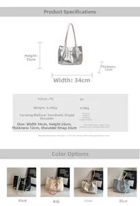 Detailed size specifications for ballet-style bow tote bag with 34cm width and 25cm height