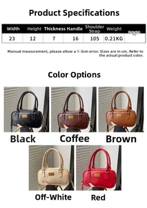 Size chart showing PU leather bowling bag dimensions including 23cm width and 12cm height