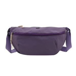 Unisex lila Nylon Umhängetasche mit verstellbarem Gurt und wasserfester Oberfläche