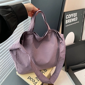 Large Capacity Nylon Tote Bag For Women Japanese Minimalist Lightweight Commuter Crossbody Bag With Dual Handles And Strap