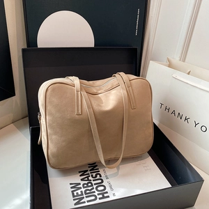Large beige suede tote bag for women in a gift box, perfect for fashion commuting