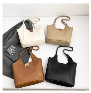 Showcase of minimalist tote bags in four neutral colors for office and daily wear