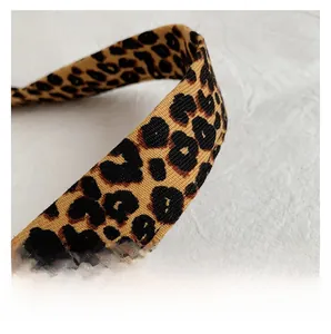 Close-up of leopard print shoulder strap with high-density woven texture and patterns