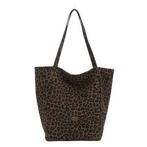 Grand sac cabas en toile à imprimé léopard avec bandoulière pour un usage quotidien