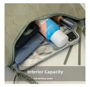Detailed internal view showing large capacity for tablet, wallet and cosmetics in tote bag