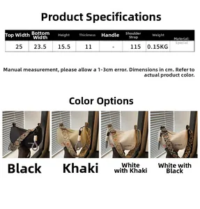 Size chart showing 25cm width and 15.5cm height for the stylish Boston crossbody bag