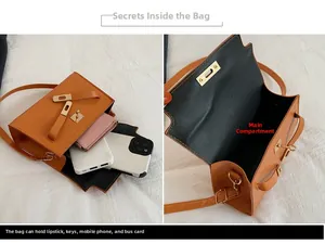 Detail view of orange crocodile texture bag interior showing main pocket capacity