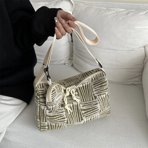 Borsa A Tracolla In Tela Jacquard Geometrica Con Portamonete Rotondo Tracolla Regolabile Borsa Casual Per Donna