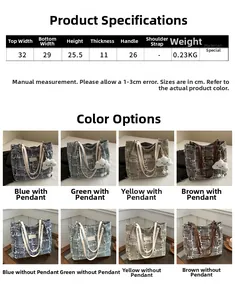 Detailed size chart for minimalist tote bag showing dimensions for width and height