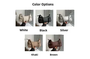 Detailed view of hobo bag color options featuring retro rivets and adjustable straps