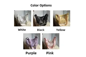 Detailed color selection showing five crescent tote bags in various textured wave patterns