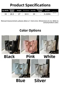 Tableau des tailles détaillé pour sac cabas papillon avec dimensions et options