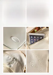Detailansicht des wasserfesten Stoffes und des großen Laptopfachs des Rucksacks