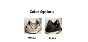 Detailed comparison of white and black minimalist canvas tote bags with adjustable straps