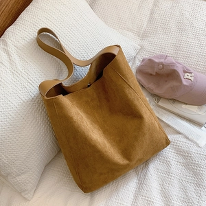 Borsa Tote Minimalista Grande Capacità Texture Scamosciata Pelle PU Opaca Retrò Borsa A Spalla Per Donna Urbano Quotidiano