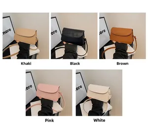 Detailed grid view of minimalist faux crocodile texture crossbody bags in five colors