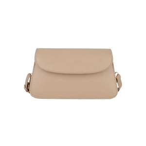 Beige crocodile embossed flap crossbody bag with adjustable shoulder strap for women