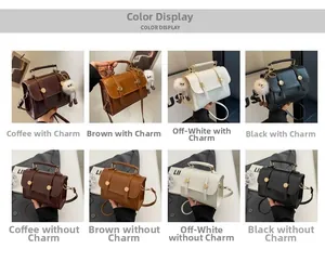 Detailed grid showing vintage crossbody bags in coffee, brown, beige, and black colors