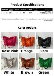 Guide des tailles et options de couleurs pour ce grand sac cabas matelassé chic