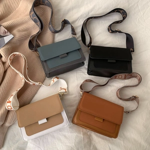 Minimalist frosted crossbody bags in four colors with geometric pattern wide straps