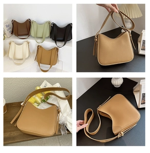 Detailed collection of vintage leather shoulder bags in coffee, green, black and cream tones