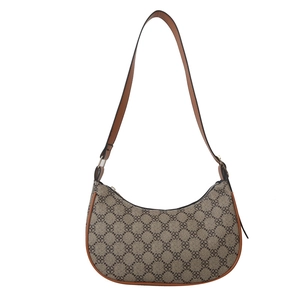 Classic monogram half-moon hobo bag with adjustable brown leather shoulder strap