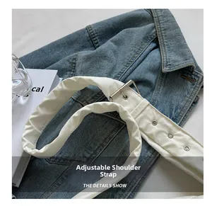 Bandoulière réglable en nylon blanc avec boucle argentée et œillets métalliques renforcés