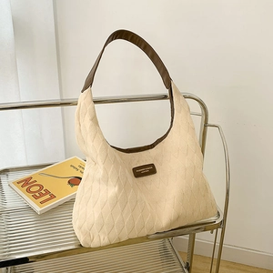 Sac Cabas Grande Capacité Pour Femmes Matelassé Nylon Mode Sac À Épaule Chic Sac À Main De Navette